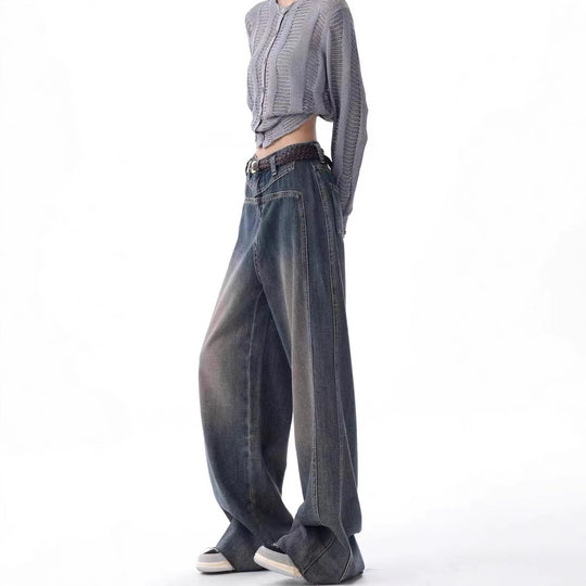 Damen Oversized Jeans mit lässigem Schnitt und hoher Taille EB