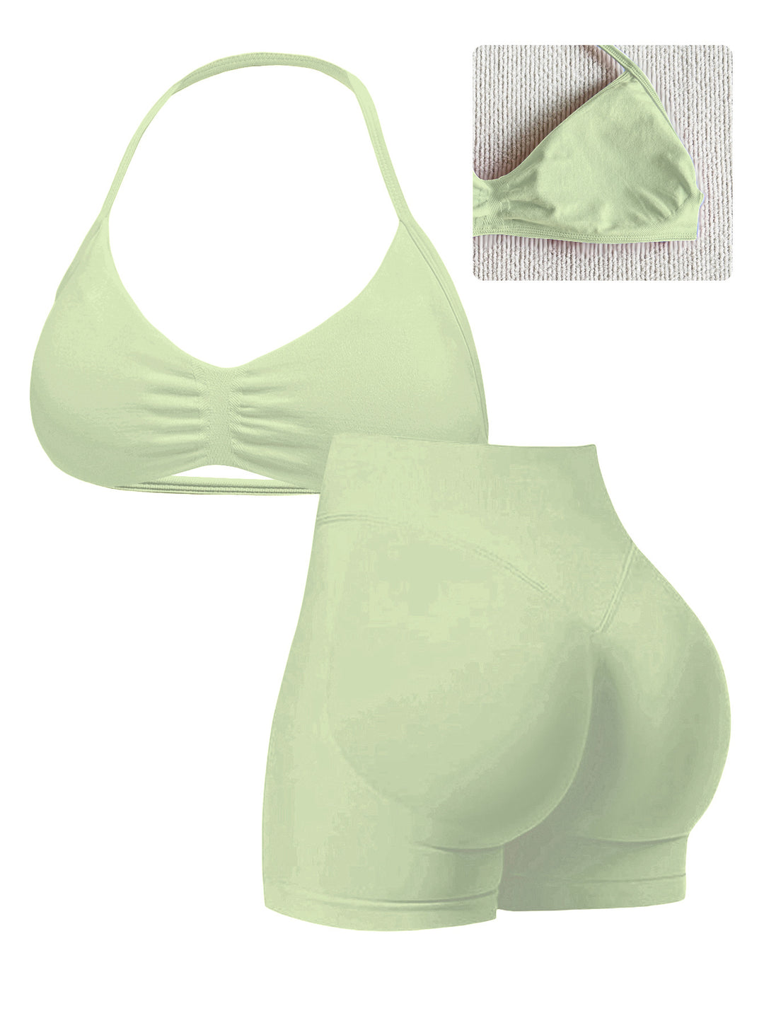 Damen Sportlicher Bikini mit gepolstertem Oberteil und hoher Taille EB