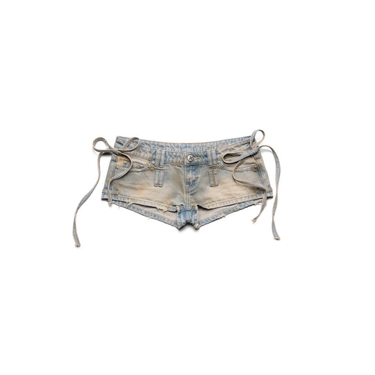 Damen Stylish Denim-Shorts mit verstellbarem Bund EB