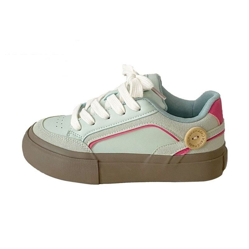 Damen modische Sneakers mit dickem Plateau und atmungsaktivem Obermaterial EB