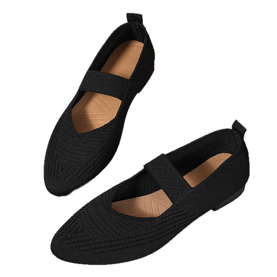 Damen Komfortable Ballerinas mit schickem Gummiband EB