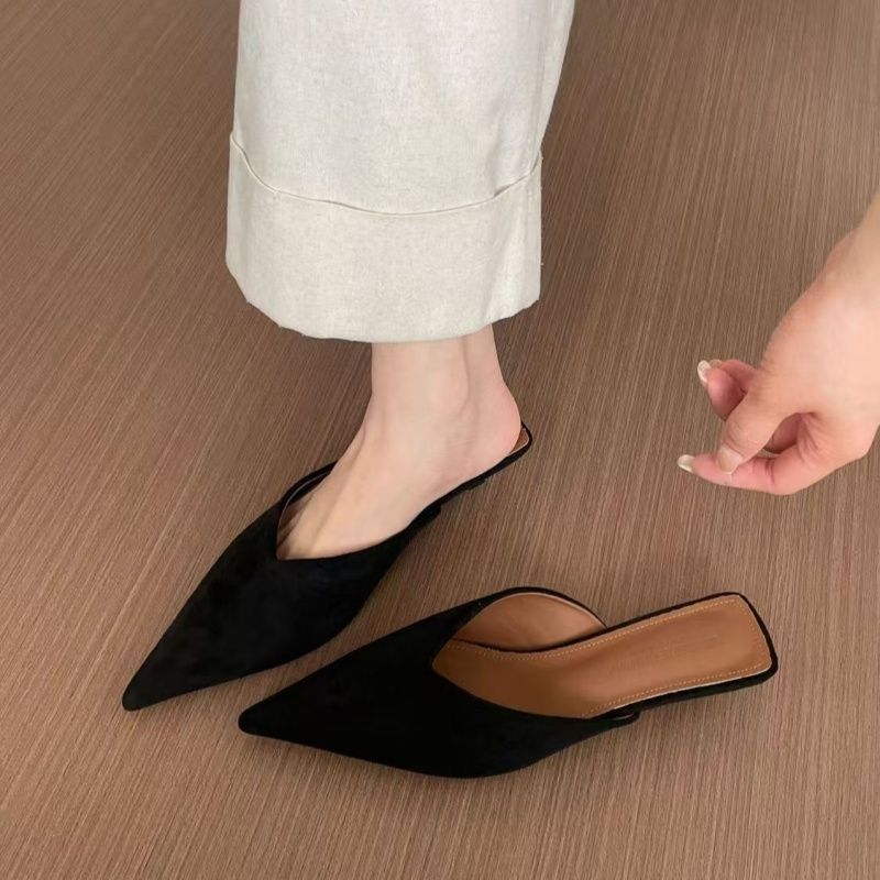 Damen spitze Mules mit elegantem Velourslederfutter EB