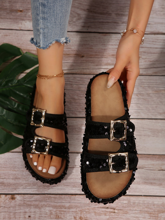 Damen Komfortable Clogs mit doppeltem Klettverschluss und modischem Design EB