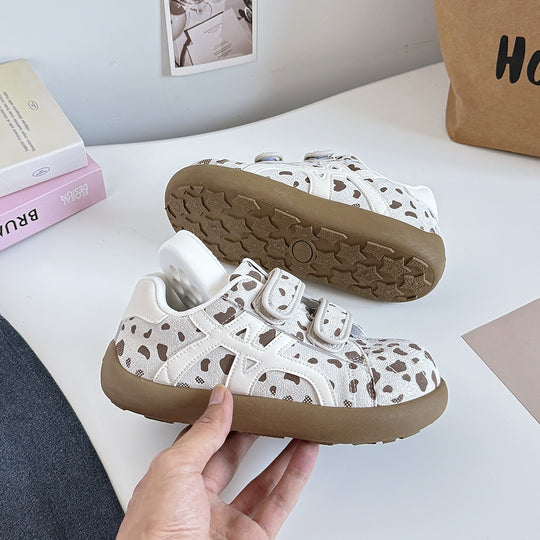 Damen Modische Sneaker mit Klettverschluss und tierischem Design EB