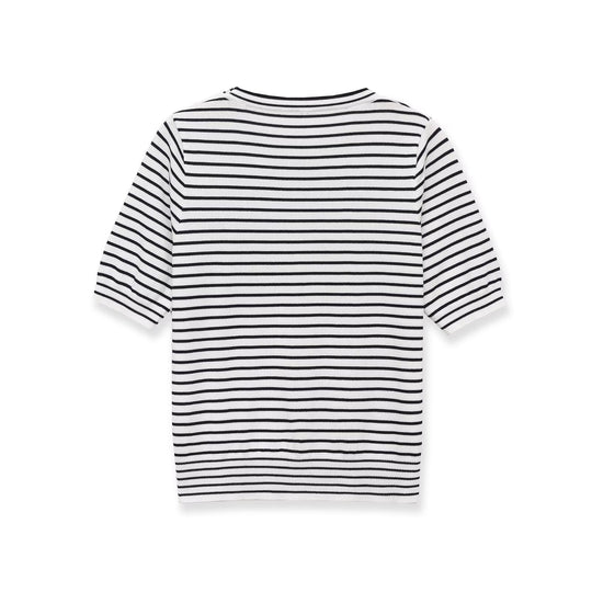 Damen gestreiftes T-Shirt mit kurzen Ärmeln EB