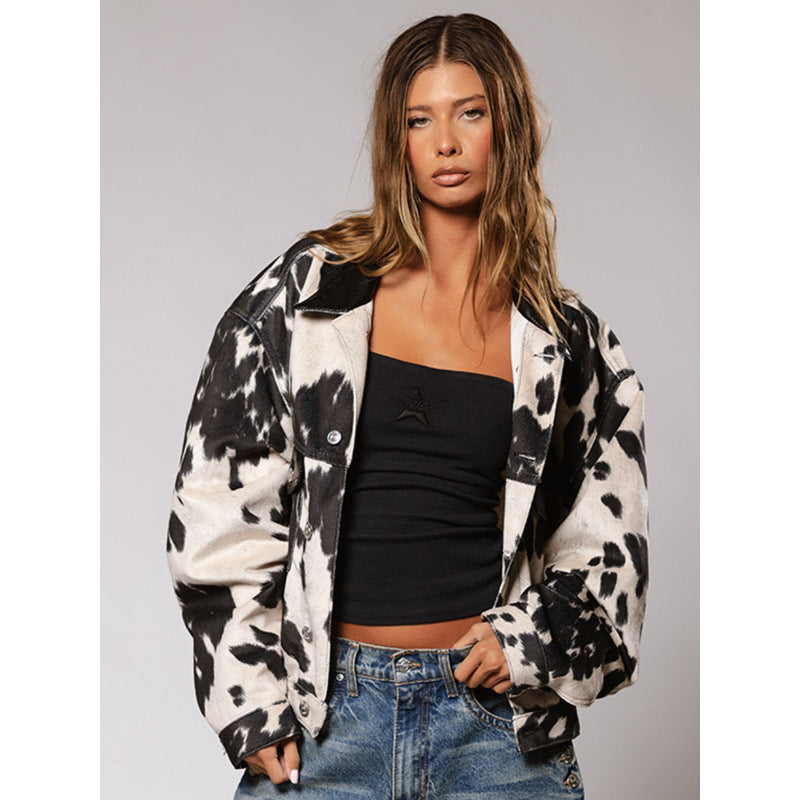 Damen Utility-Jacke im angesagten Effekt-Flecken-Design EB