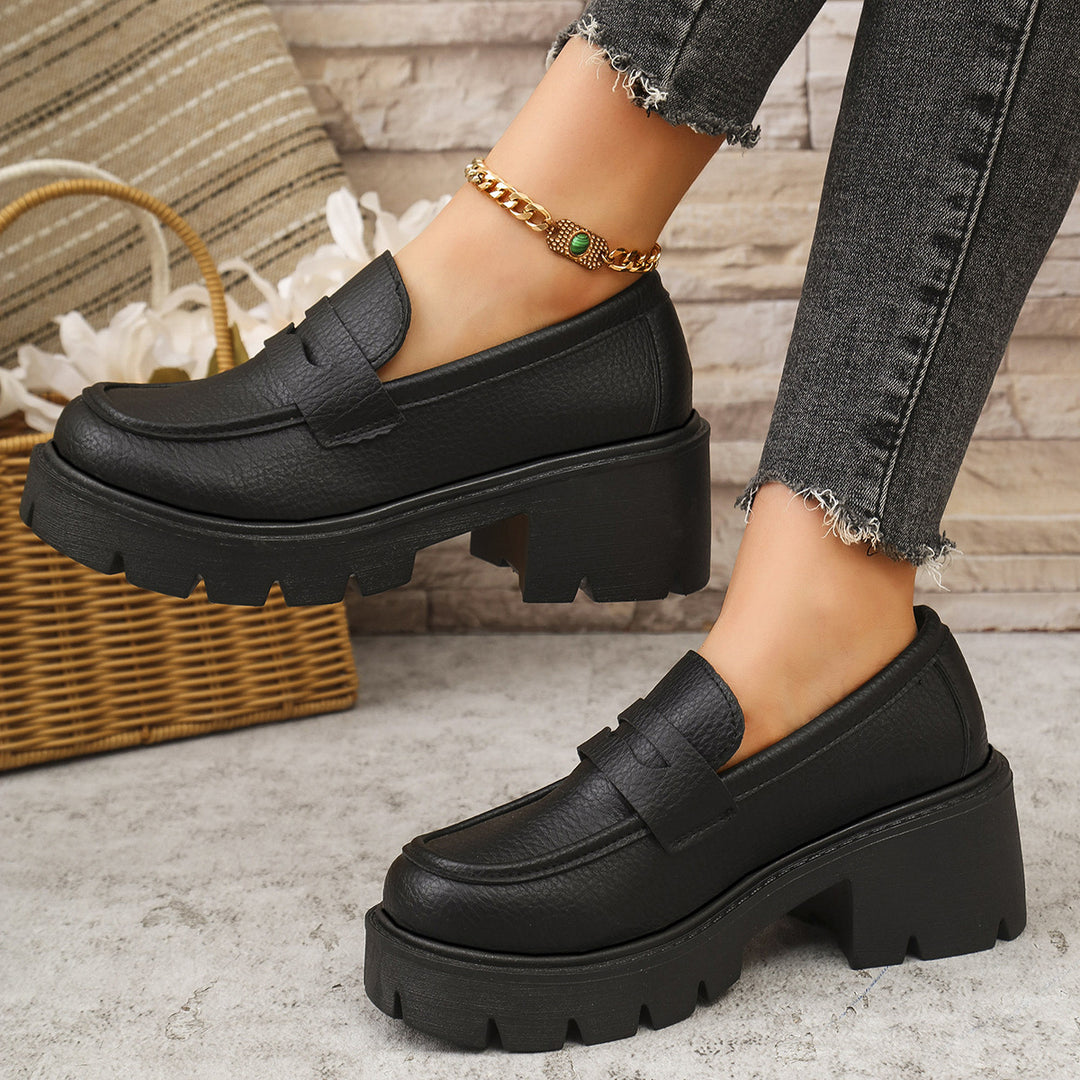 Damen Modische Loafers mit markanter Profilsohle und schickem Design EB