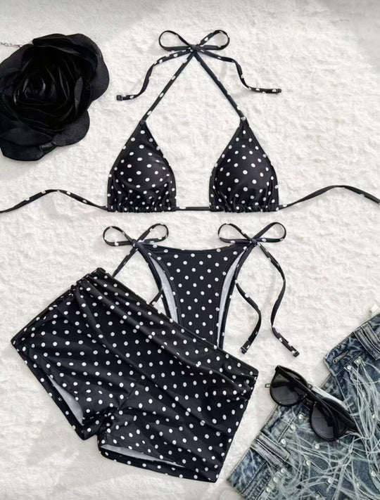 Damen Bikini-Set mit verspieltem Punkte-Muster und verstellbaren Trägern EB