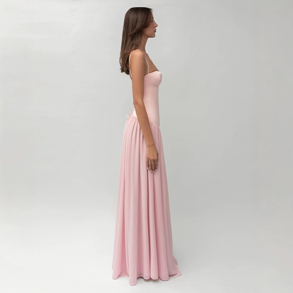 Damen nan modellierendes Bustier-Abendkleid mit vorgeformter Miederkonstruktion und weitfallendem Chiffon-Tellerrock EB