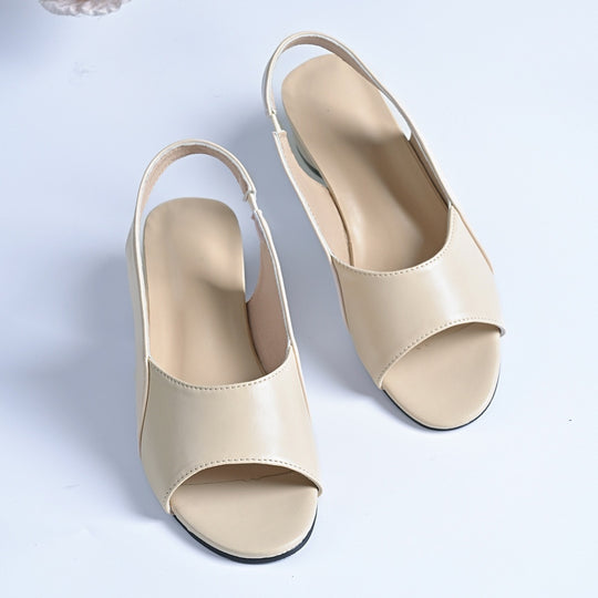 Damen Slingback-Sandalette mit Kroko-Prägung und niedrigem Blockabsatz EB