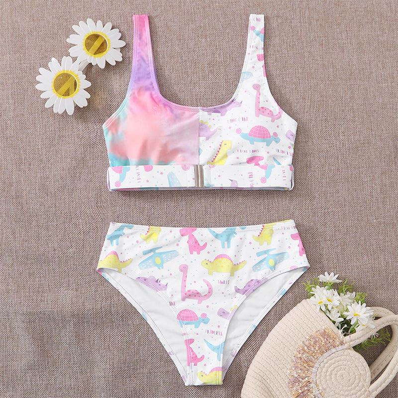 Damen Bikiniset mit verspieltem Dinosaurier-Muster EB