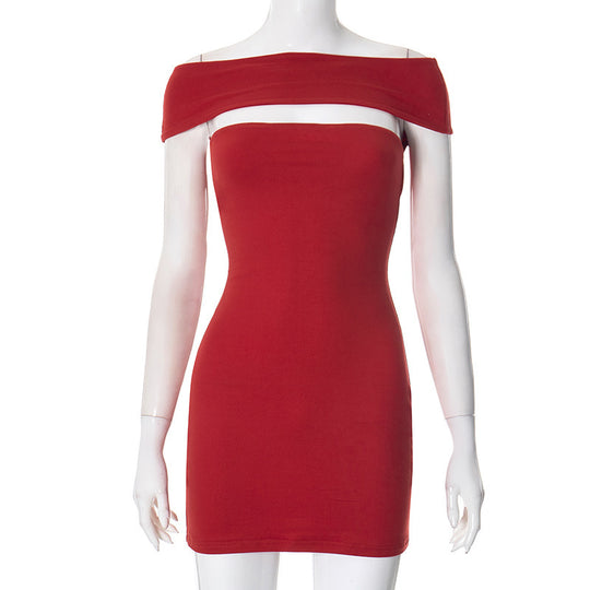Damen figurbetontes Minikleid mit trägerlosem Design und seitlicher Raffung EB