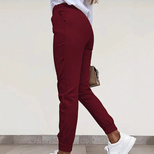 Damen bequeme Slim-Fit Chino-Hose EB