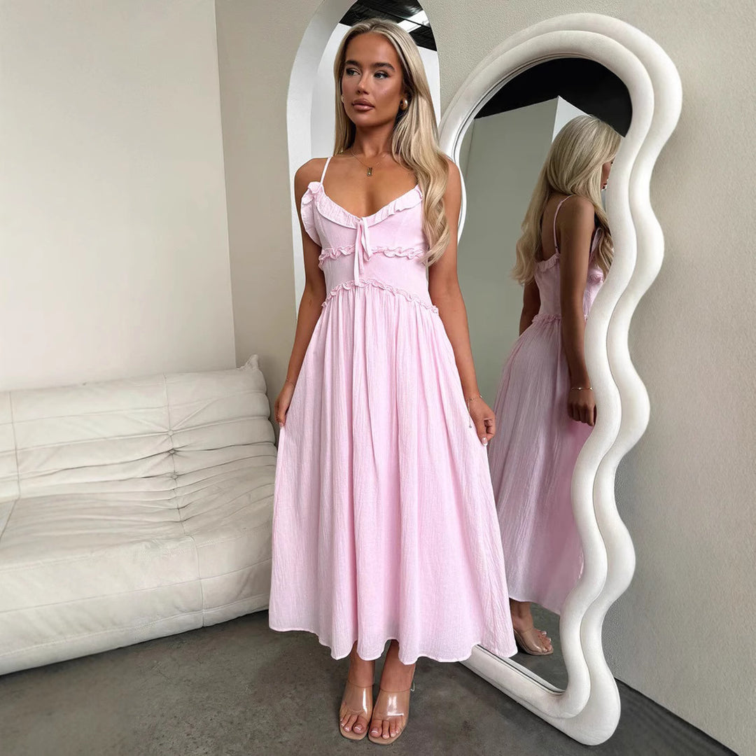 EB | Kleid mit Hosenträgern und Rüschen