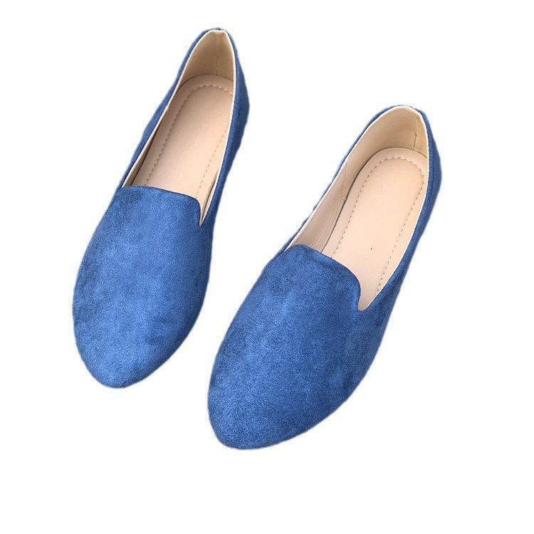 Damen spitz zulaufende Velours‑Loafer mit gepolsterter Innensohle EB