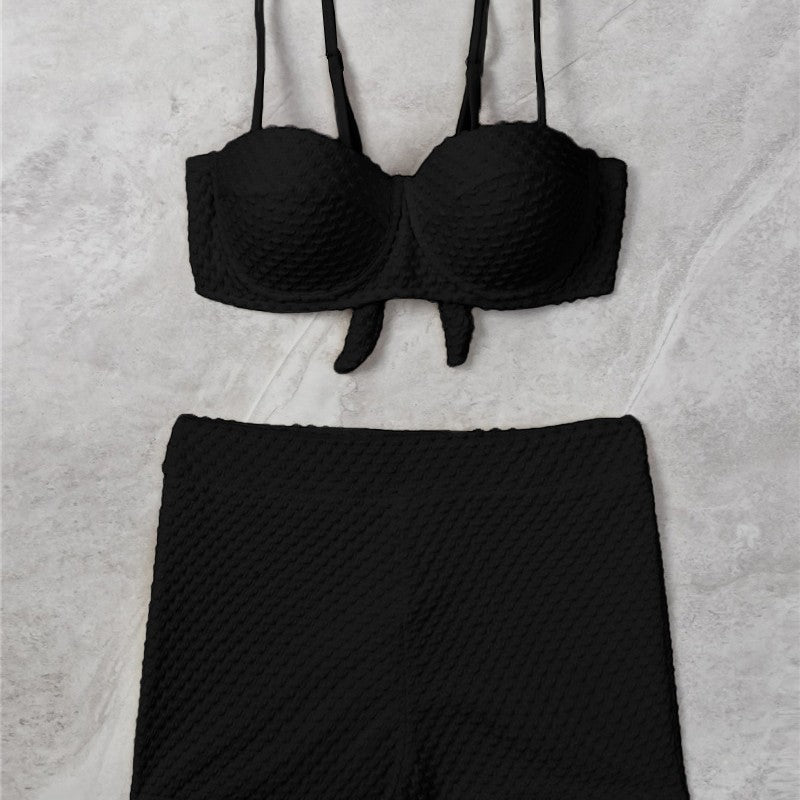 Damen Hoch tailliertes Bikini-Set mit gepolstertem Oberteil EB