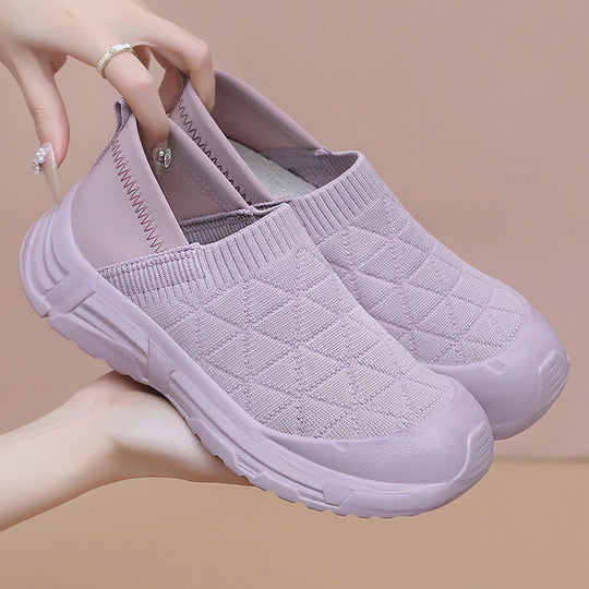 Damen Leichte Slip-On Sneakers mit rutschfester Sohle und atmungsaktivem Obermaterial EB