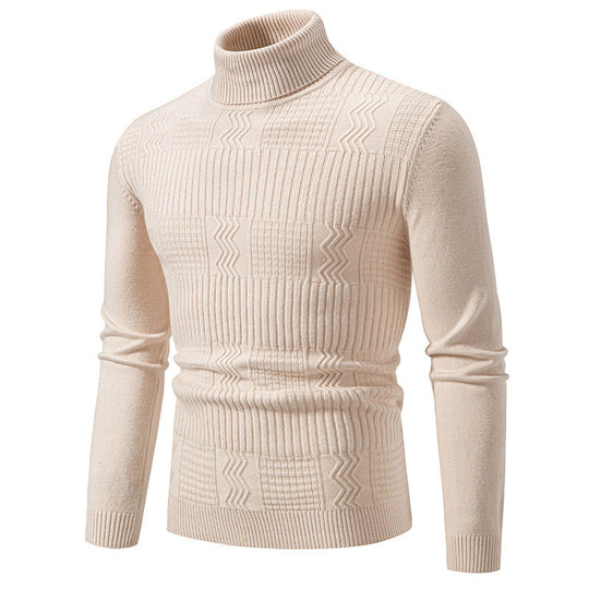 Herren eleganter Rollkragenpullover mit strukturiertem Design EB