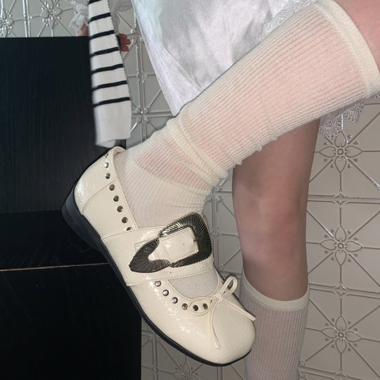 Damen elegante Ballerinas mit hochwertiger Schnalle EB