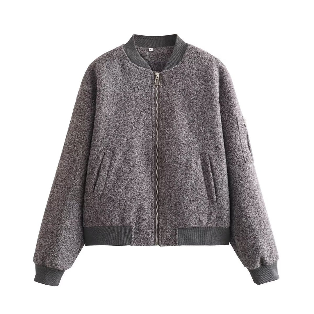 Damen Lässige Bomberjacke mit hochwertigem Wollmix EB