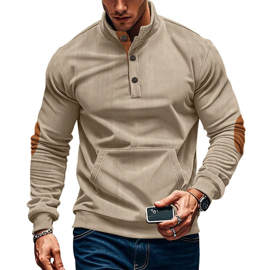 Herren stilvolles Langarm Kapuzenshirt mit modernem Strukturdesign und eleganten Akzenten EB
