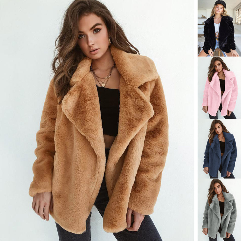 Damen Kuscheljacke mit elegantem Revers EB