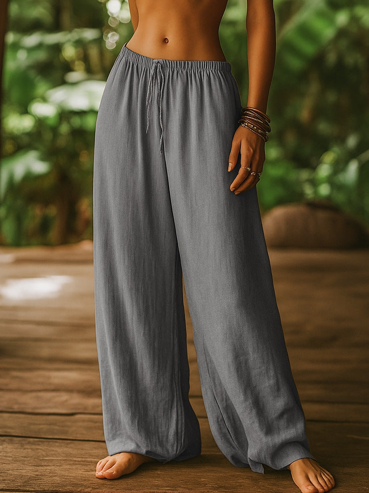 Damen Weite Leinenhose EB