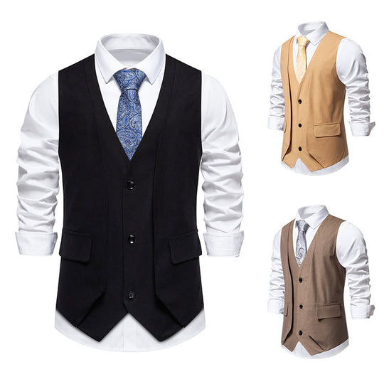 Herren elegante Weste mit schmalem Schnitt und praktischen Taschen EB