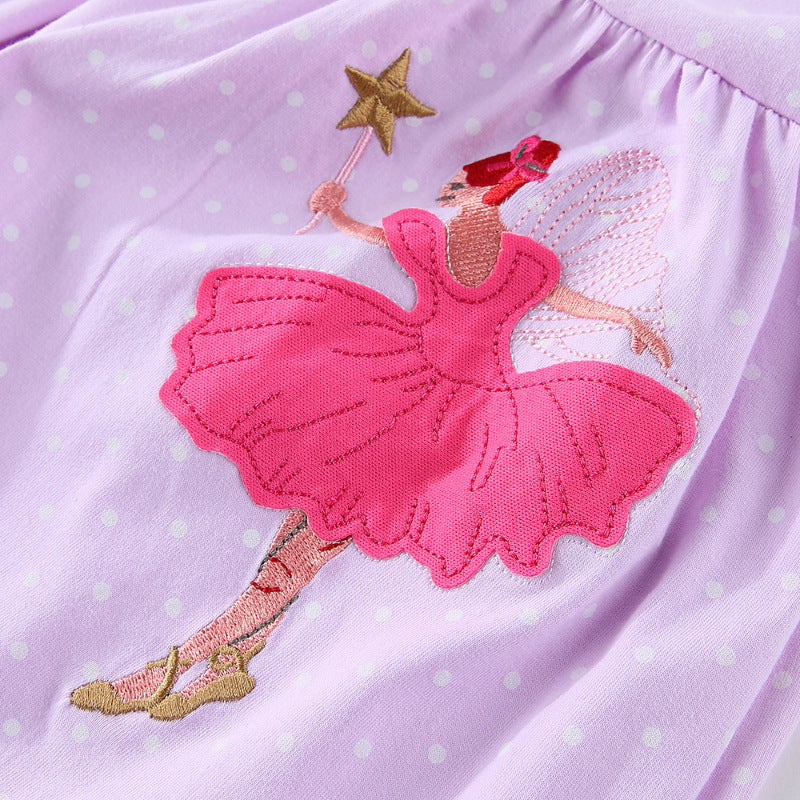 Mädchen Ballettkleid mit zauberhaftem Stickdesign EB