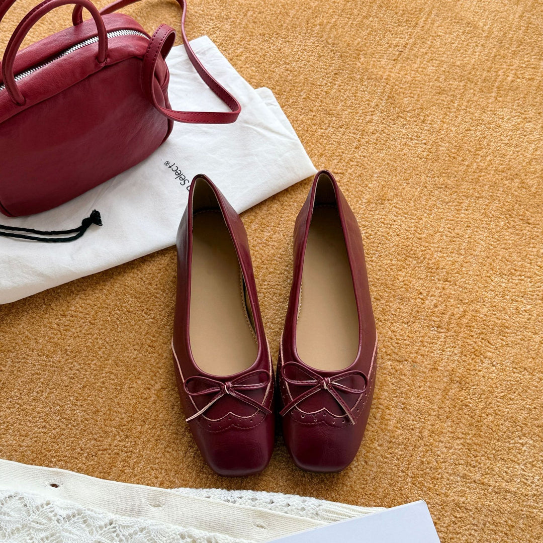 Damen Ballerinas mit eleganten Schleifen und hochwertigem Leder EB