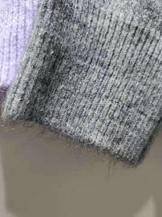 Damen Oversized Strickpullover mit hohem Kragen und weichen Ärmeln EB