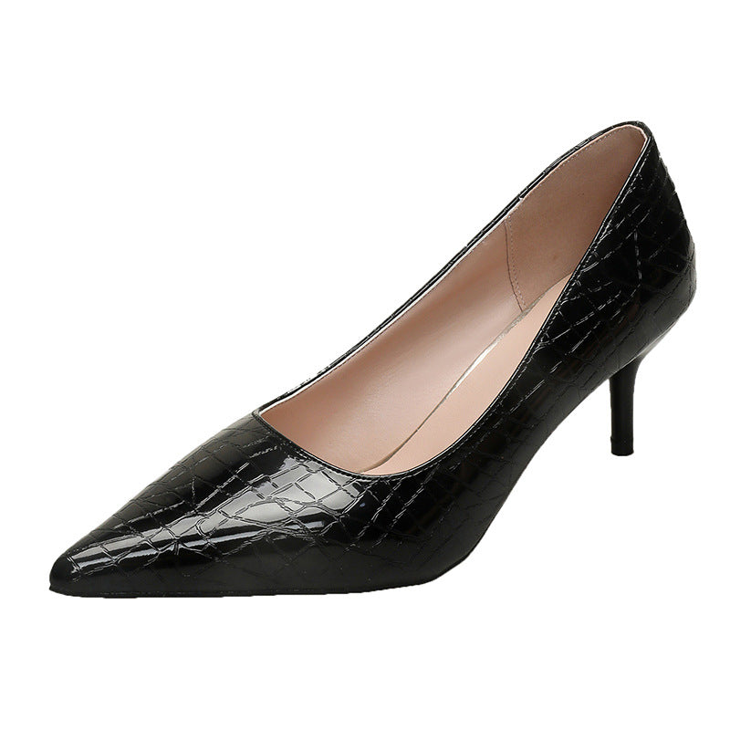 Damen elegante spitze High Heels mit strukturiertem Obermaterial EB