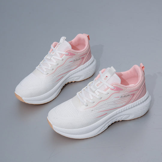 Damen Atmungsaktive Freizeitsneaker mit stoßdämpfender Sohle und elastischer Schnürung EB