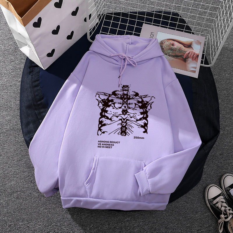 Unisex nan oversized Kapuzenpullover mit anatomischem Grafikprint, Kängurutasche und verstellbarer Kordel EB