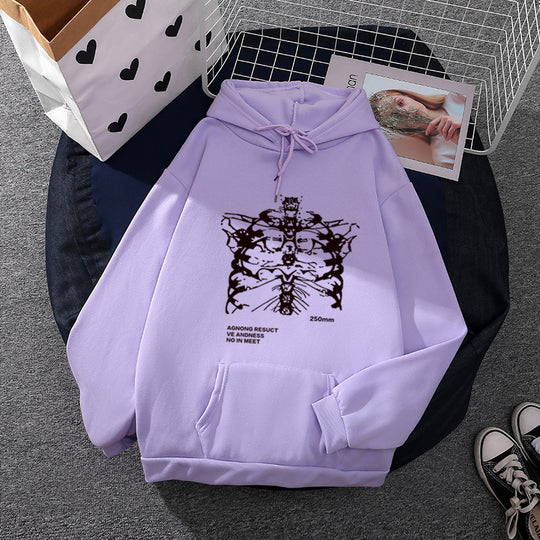 Unisex nan oversized Kapuzenpullover mit anatomischem Grafikprint, Kängurutasche und verstellbarer Kordel EB