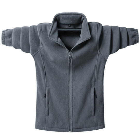 Herren klassische Fleecejacke mit durchgehendem Reißverschluss, Stehkragen und verdeckten Eingrifftaschen EB