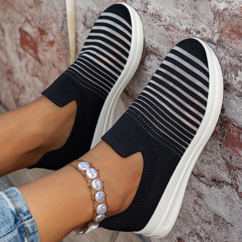 Damen Slip-On Sneakers mit flexiblem Obermaterial und rutschfester Sohle EB
