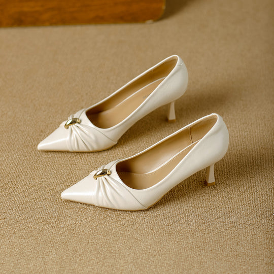 Damen elegante spitze Pumps mit raffinierter Schleifenapplikation EB