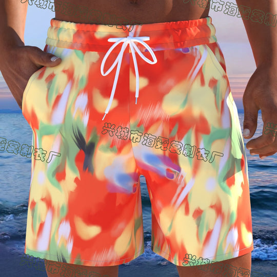 Herren Badeshorts mit animalischem Muster und elastischem Bund EB
