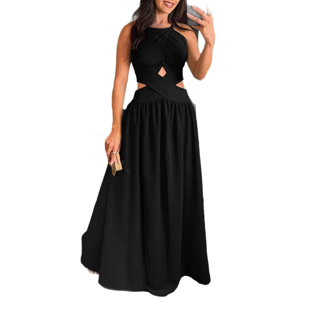 Damen Maxikleid mit eleganter Überkreuzung und modischem Ausschnitt EB