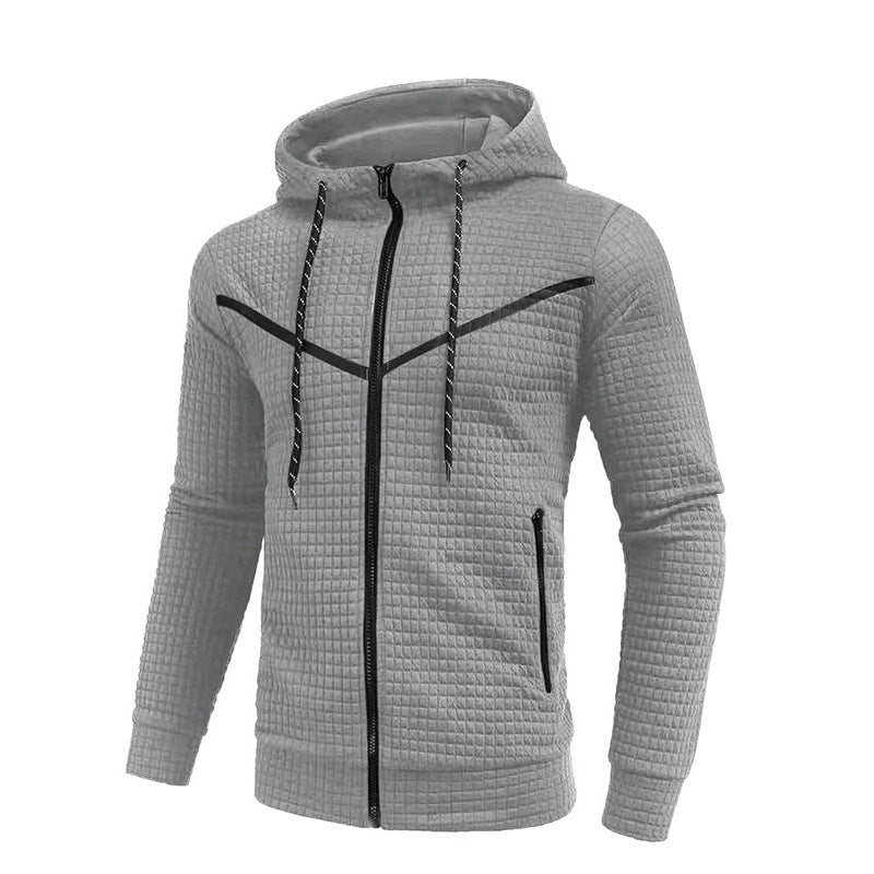 Herren stylische Jacke mit strukturiertem Design und praktischem Reißverschluss EB