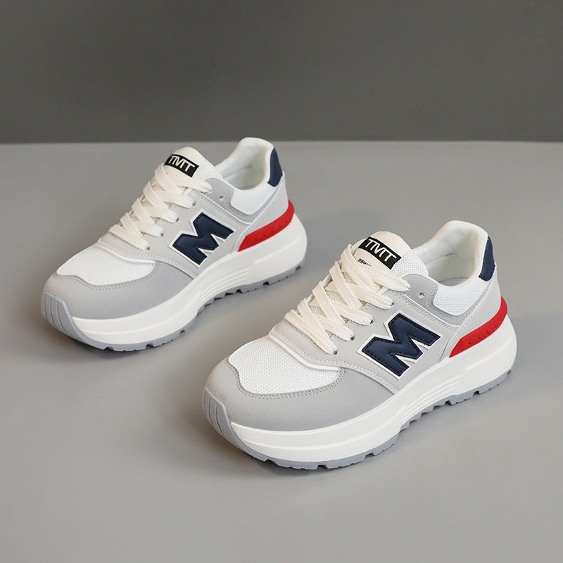 Damen Komfortable und modische Sneaker mit dicker Laufsohle EB
