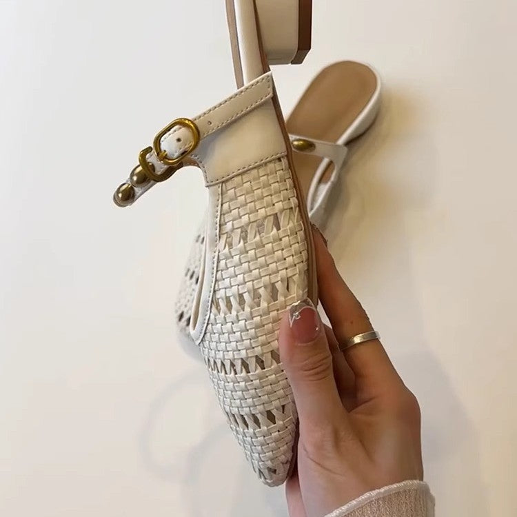 Damen Elegante und atmungsaktive Pantoletten mit modischem Riemchen-Design EB