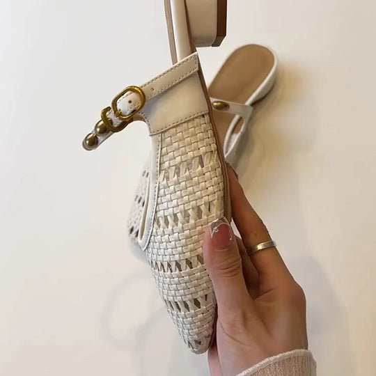 Damen Elegante und atmungsaktive Pantoletten mit modischem Riemchen-Design EB