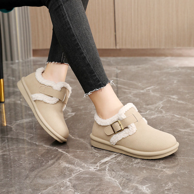 Damen Hausschuhe mit warmem Fleece-Futter und verstellbarem Riemen EB