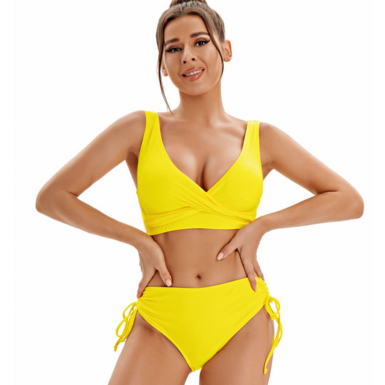 Damen Modischer Wickelbikini mit verstellbaren Trägern EB