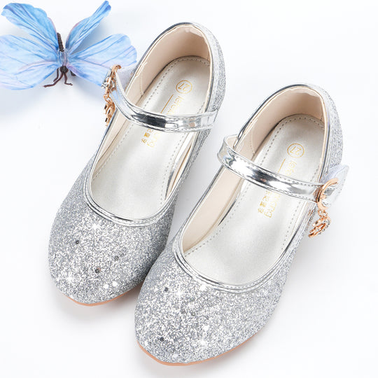 Mädchen Glitzernde Ballerinas mit verstellbarem Riemen und Schmuckdetails EB