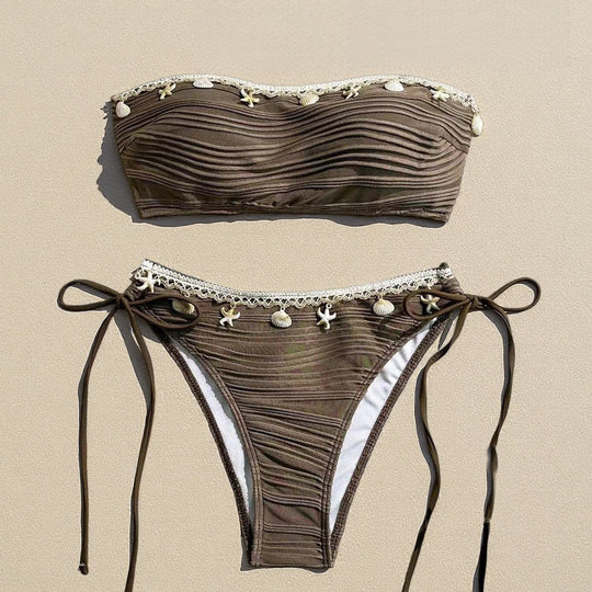 Damen Bandeau-Bikini mit raffinierten Muschel-Details EB