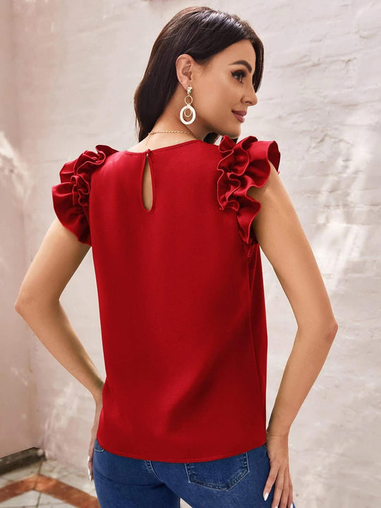 Damen Bluse mit voluminösen Rüschendetails EB