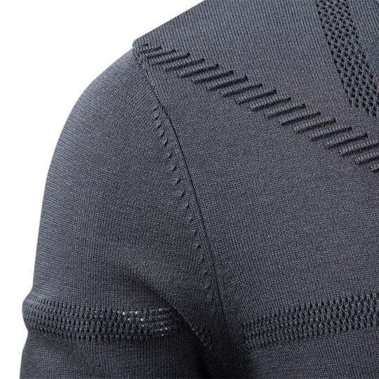 Herren Langarm Poloshirt mit modernem Strukturdesign EB